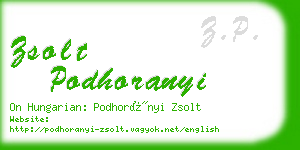 zsolt podhoranyi business card